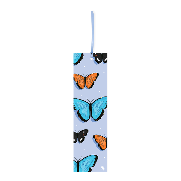 Iko Iko Double Sided Bookmark Butterfly Blue Orange