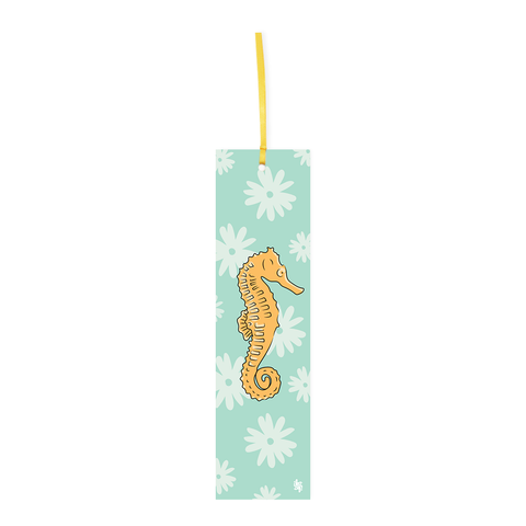 Iko Iko Double Sided Bookmark Seahorse Mint/Pink