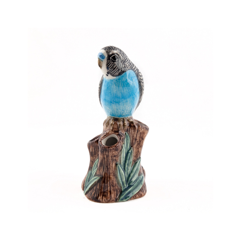 Quail Bud Vase Budgerigar Blue