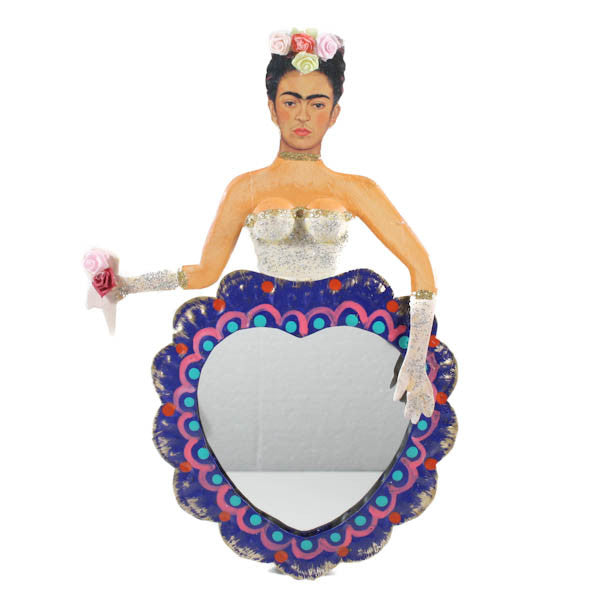 Mexican Tin Frida Bride Mirror