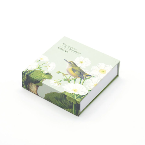 100% NZ Birds and Botanicals of NZ Coasters set of 6