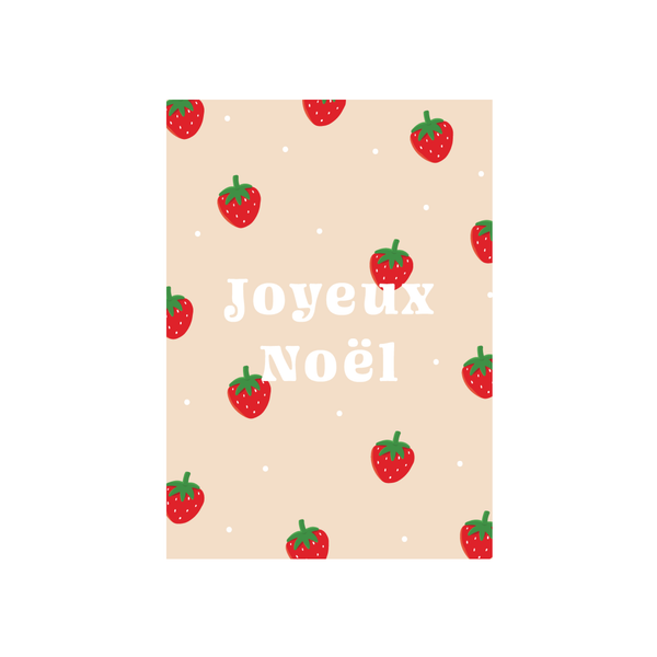 Iko Iko Christmas Card Joyeux Noel Strawberry