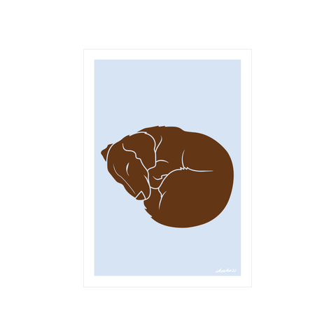 Iko Iko A4 Art Print Talula Dachshund Blue