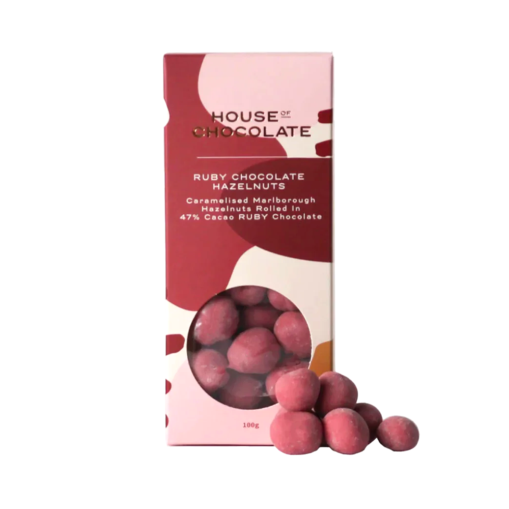 House of Chocolate Ruby Chocolate Dragees Caramelised Hazelnut
