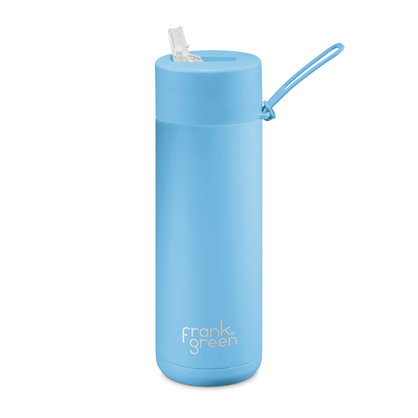 Frank Green Ceramic Smart Bottle with Straw 20oz Sky Blue