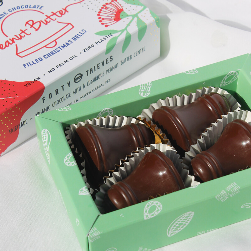Forty Thieves Peanut Butter Chocolate Christmas Bells