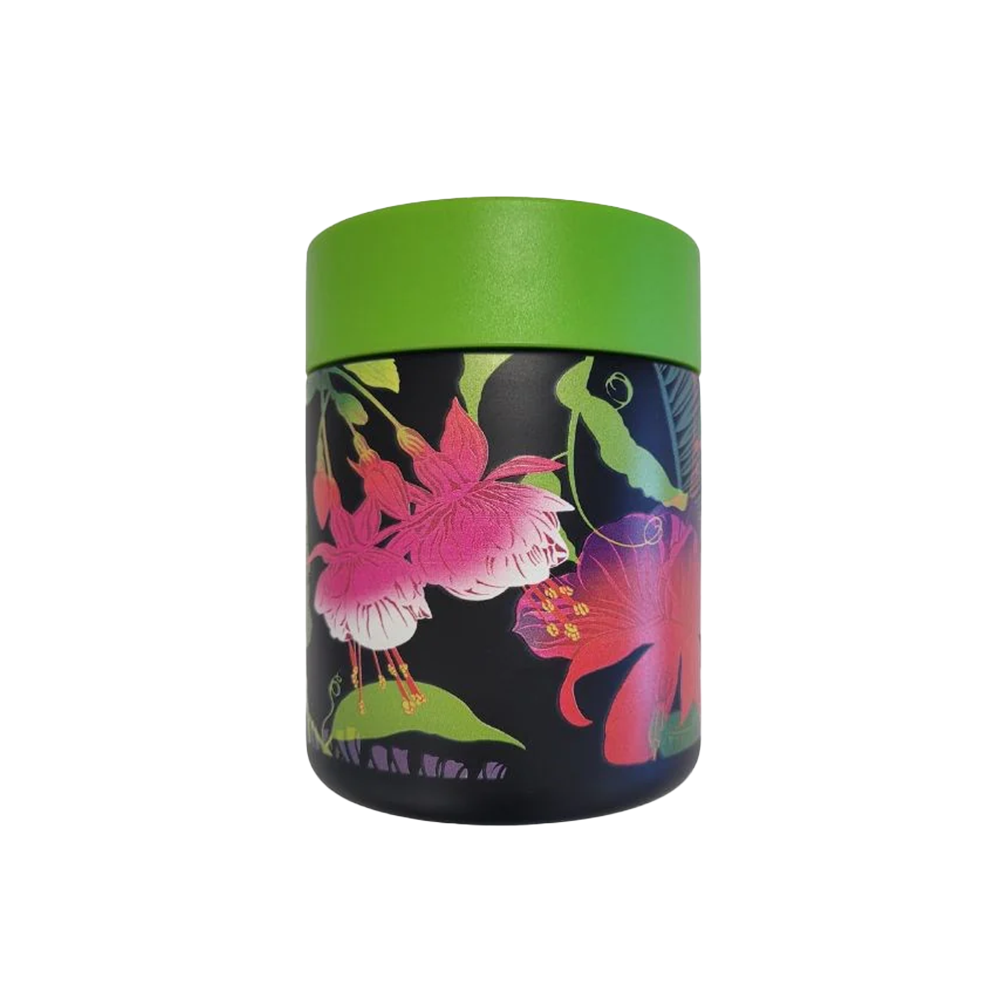Flox Doubled Walled Food Canister 400ml Palms and Fuchsia