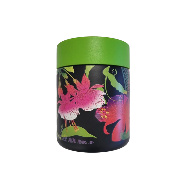 Flox Doubled Walled Food Canister 400ml Palms and Fuchsia