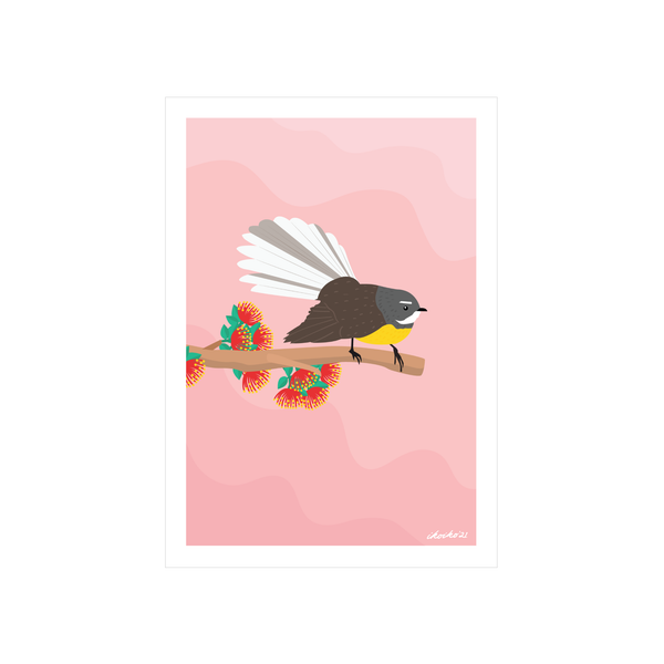 Iko Iko A4 Art Print NZ Bird Fantail