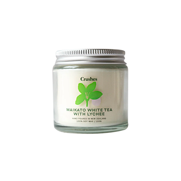 Crushes Scented Soy Candle Waikato White Tea and Lychee 120g