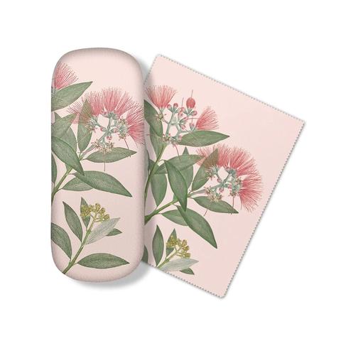 100% NZ Glasses Case Vintage Botanical Pōhutukawa