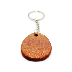 Semi Precious Gemstone Keyring Goldstone
