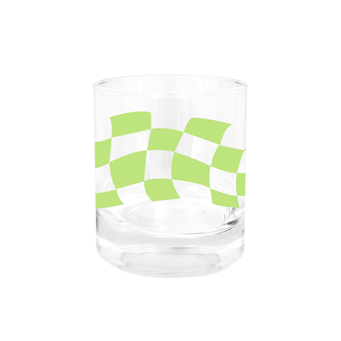 Iko Iko Glass Tumbler Checkered Green