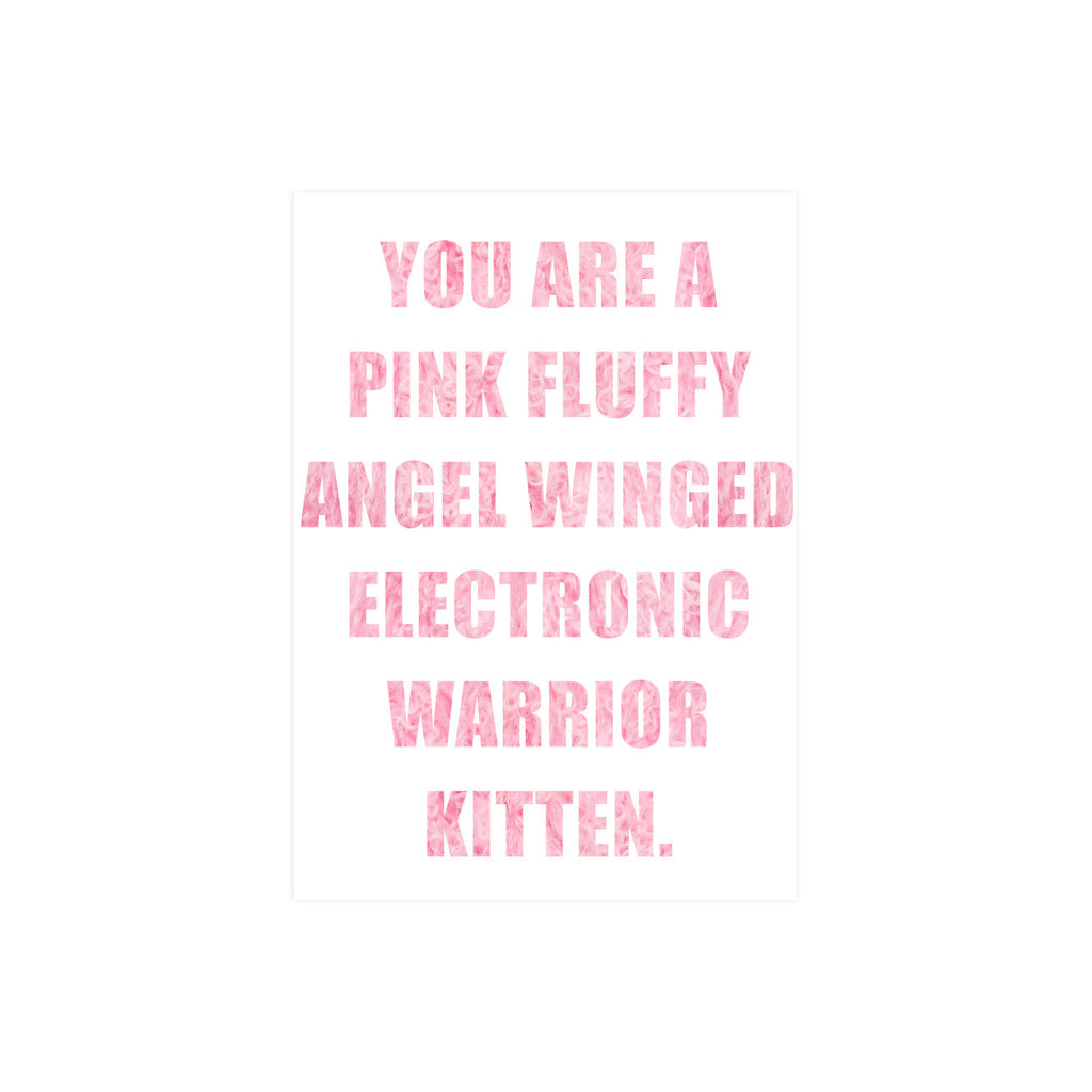 Iko Iko Words Card Pink Fluffy Kitten
