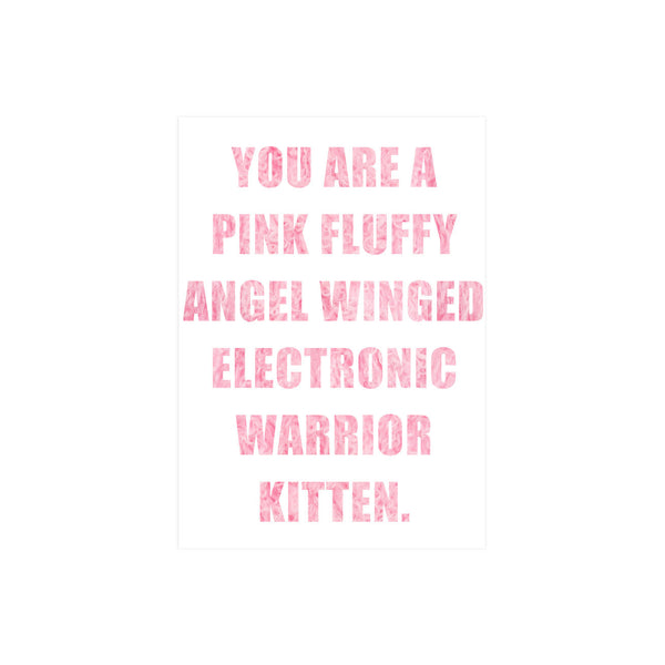 Iko Iko Words Card Pink Fluffy Kitten