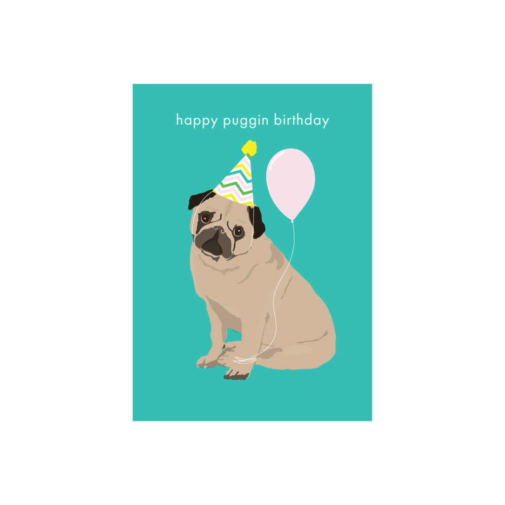 Iko Iko Animal Pun Card Puggin Birthday