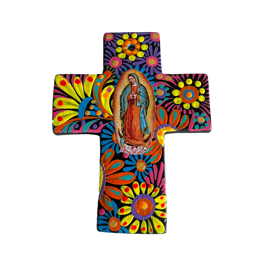 Mexican Small Black Painted Cross