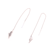 Penny Foggo Earrings Threads Lightning Bolt Silver