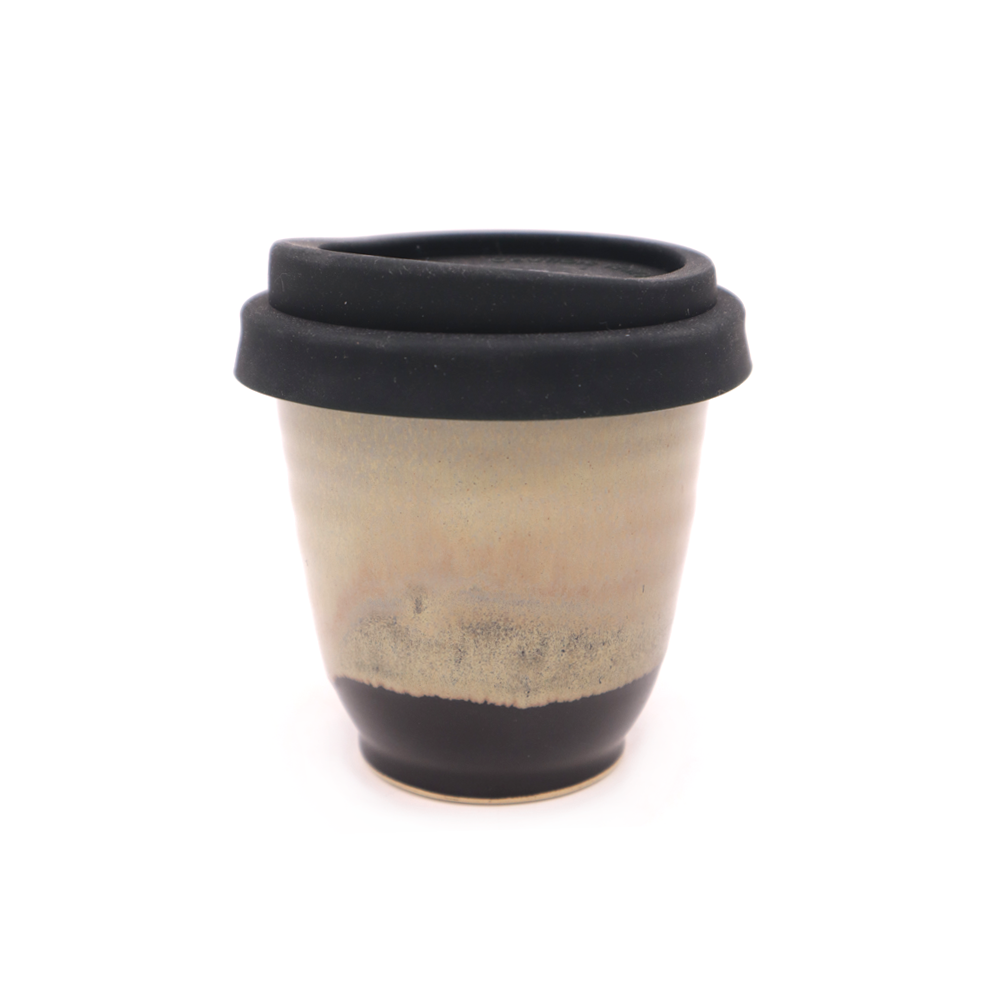 Westcoast Stoneware Reusable Cup Ruapehu Black Beige Fade
