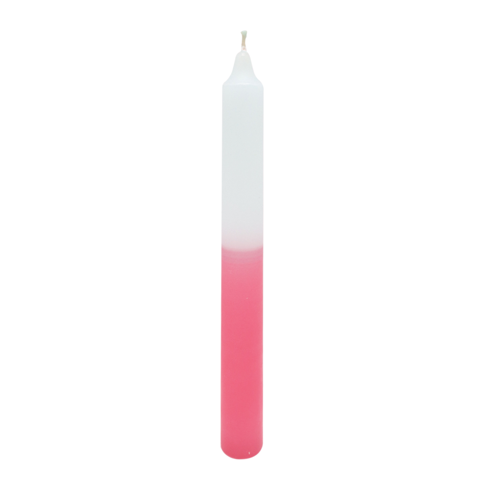 Half and Half Candle Light Aqua Dark Pink