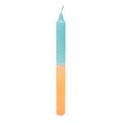 Half and Half Candle Turquoise Orange