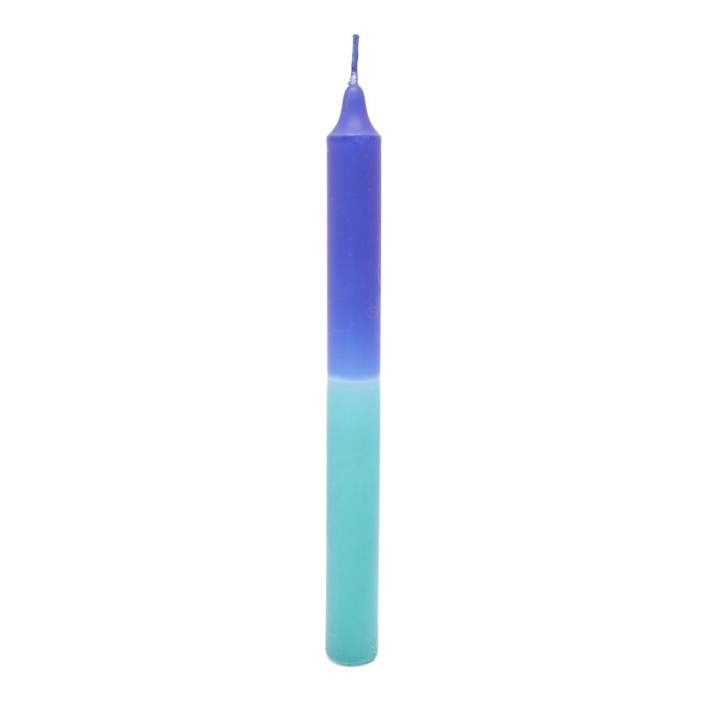 Half and Half Candle Royal Blue Turquoise