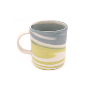 Mystery Creek Thrown Mug Blue Lime