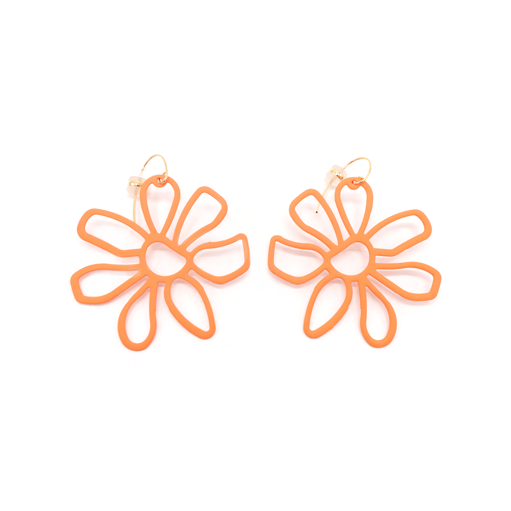 Penny Foggo Earrings Extra Large Flower Drops Orange