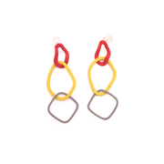 Penny Foggo Earrings Multi Shape Red Yellow and Grey