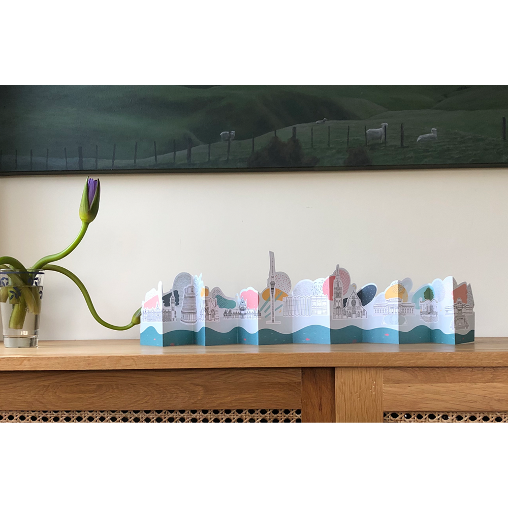 Our Places Landmark New Zealand Buildings Fold out Card in Wallet