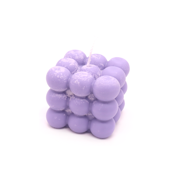 Haly Bubble Cube Candle Lilac