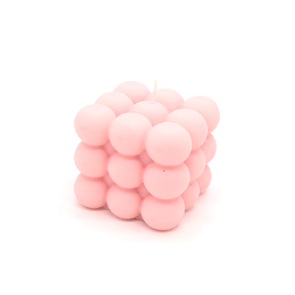 Haly Bubble Cube Candle Pink