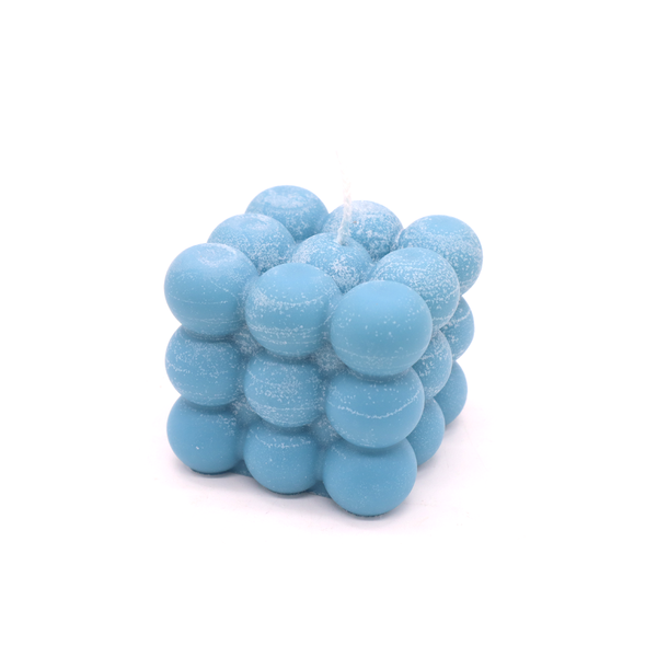 Haly Bubble Cube Candle Blue