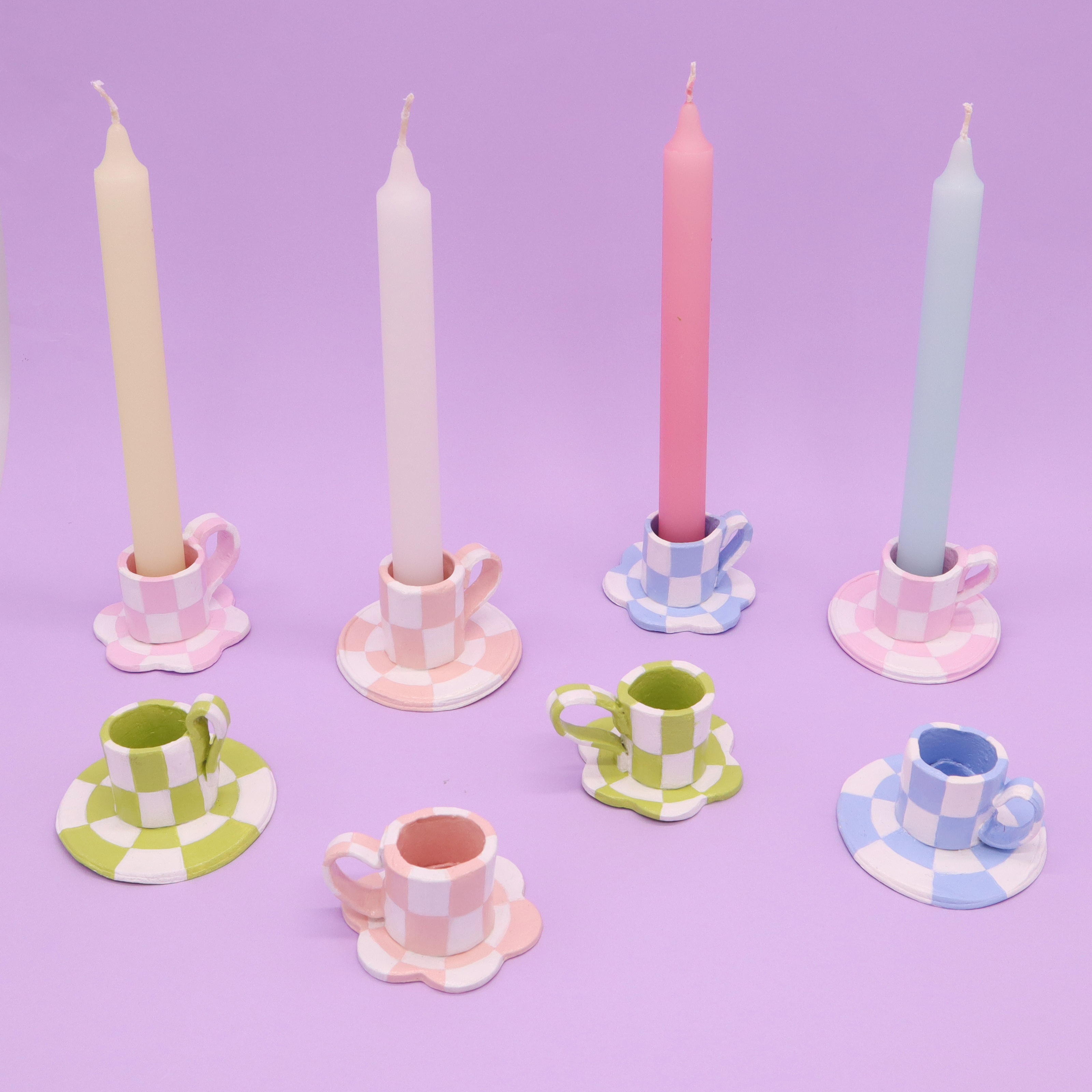 Andrea Nicholas Candle Holder Traditional Check