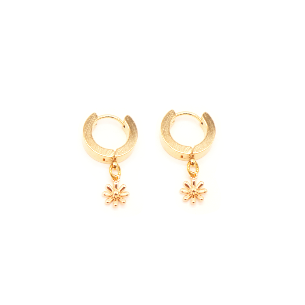 Penny Foggo Earrings Huggies Tiny Daisy Gold