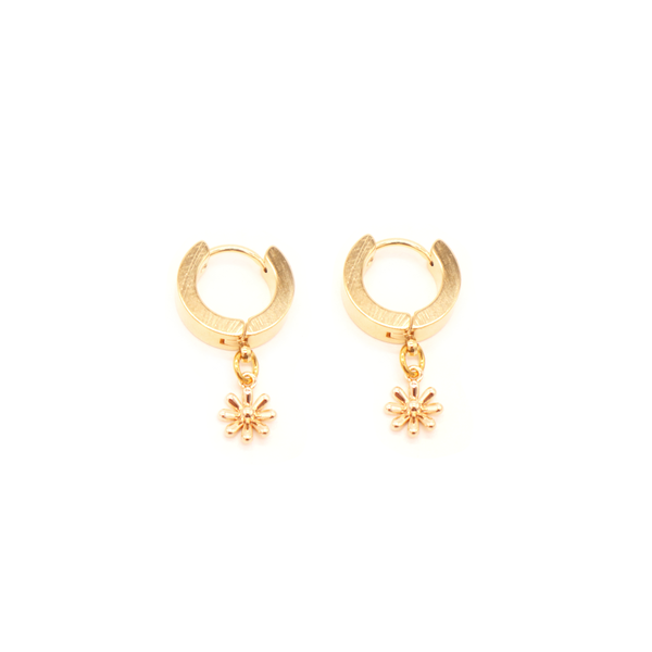 Penny Foggo Earrings Huggies Tiny Daisy Gold