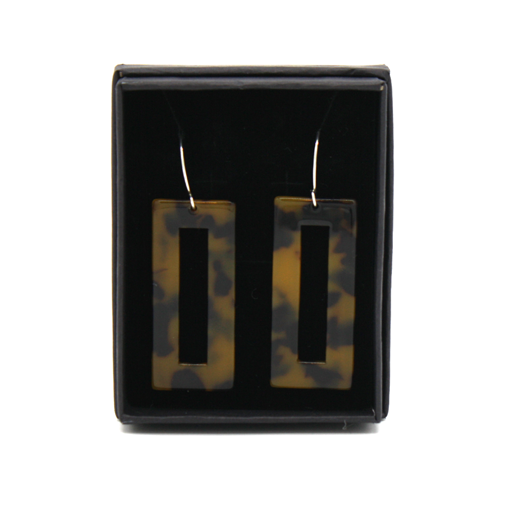 Penny Foggo Earrings Tortoiseshell Rectangles