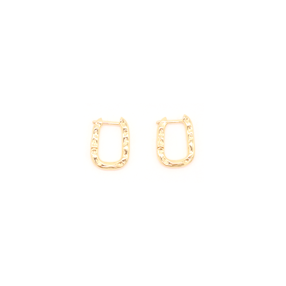 Penny Foggo Earrings Huggies Little Textured Oval Gold