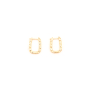 Penny Foggo Earrings Huggies Little Textured Oval Gold