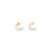 Penny Foggo Earrings Half Hoop Flower Baby Blue Gold