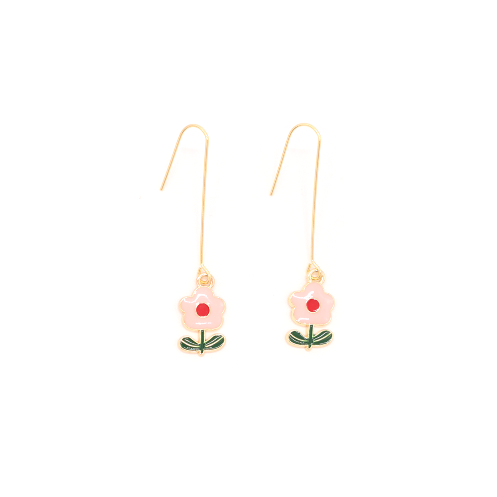 Penny Foggo Earrings Sweet Enamel Flower Drops Gold