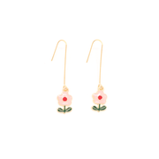 Penny Foggo Earrings Sweet Enamel Flower Drops Gold