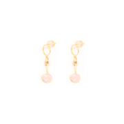 Penny Foggo Earrings Circle Drops Pink Gold