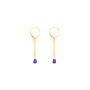Penny Foggo Earrings Matchstick Blue Gold