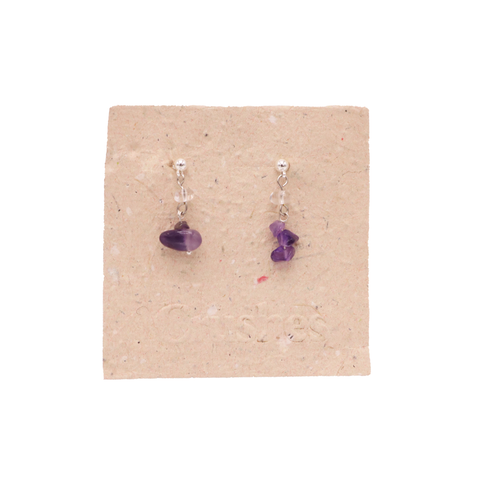 Crushes Gemstone Silver Drop Earring Amethyst