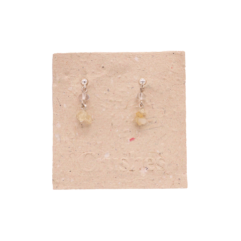 Crushes Gemstone Silver Drop Earring Citrine