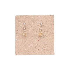 Crushes Earrings Silver Drop Gem Stone Citrine