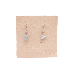 Crushes Earrings Silver Drop Gem Stone Aquamarine