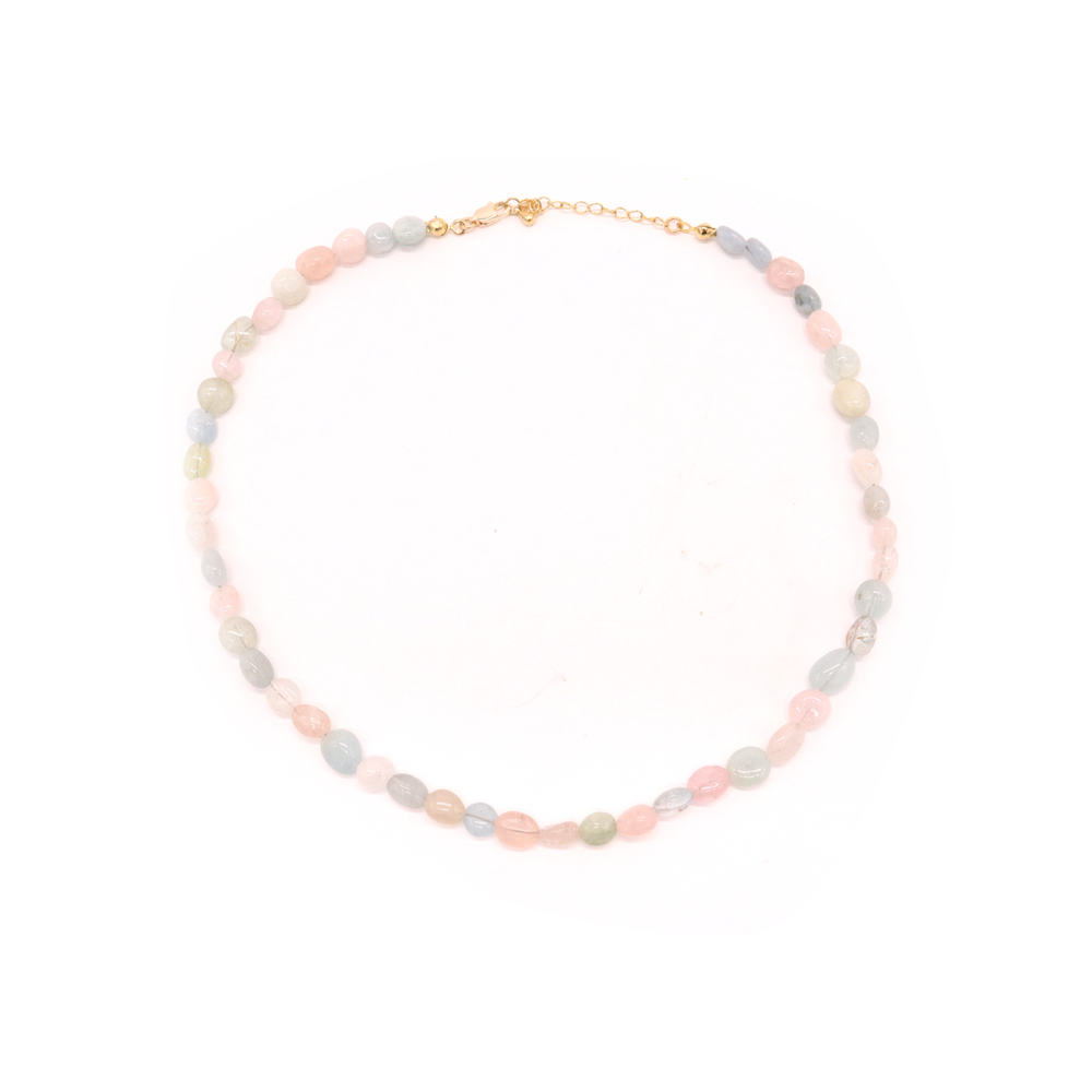 Crushes Gemstone Necklace Rainbow Morganite Nugget