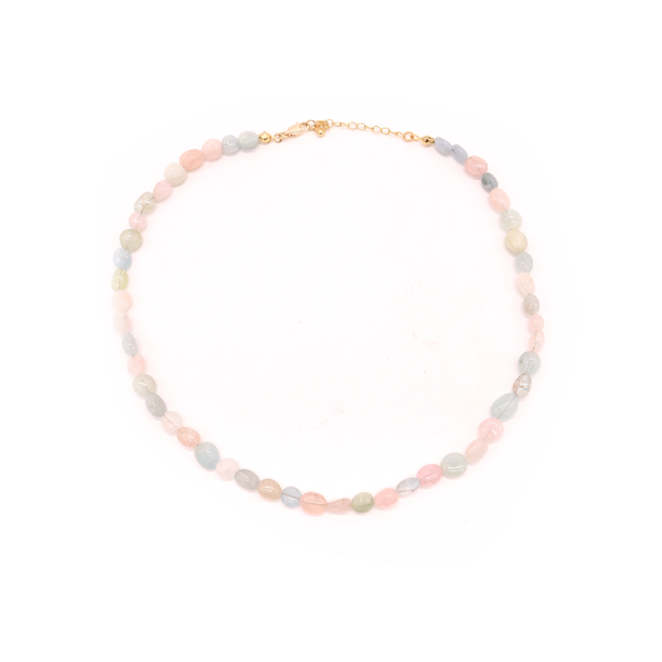 Crushes Gemstone Necklace Rainbow Morganite Nugget